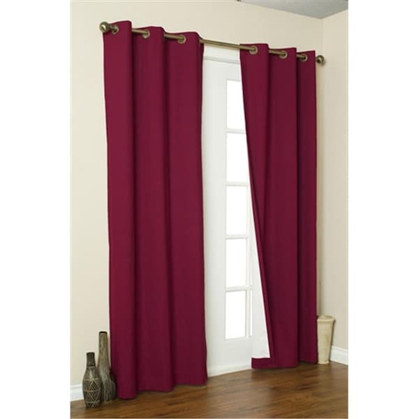 Commonwealth Home Fashions Thermalogic Insulated Solid Color Grommet Top Curtain Panel Pairs 160 x 84 in., Burgundy 70370-188-803-160 - main